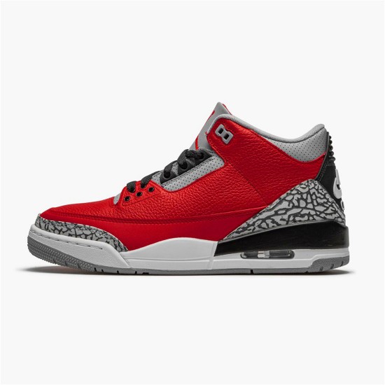 PK Sneakers Jordan 3 Retro Fire Red Cement (Nike Chi) Varsity Red/Varsity Red-Cement Grey CU2277-600