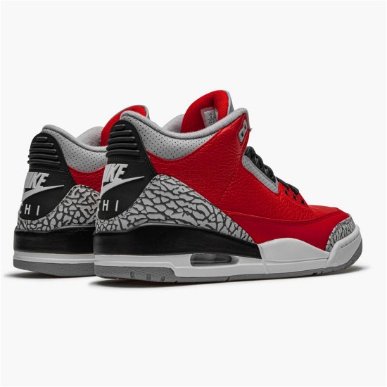 PK Sneakers Jordan 3 Retro Fire Red Cement (Nike Chi) Varsity Red/Varsity Red-Cement Grey CU2277-600