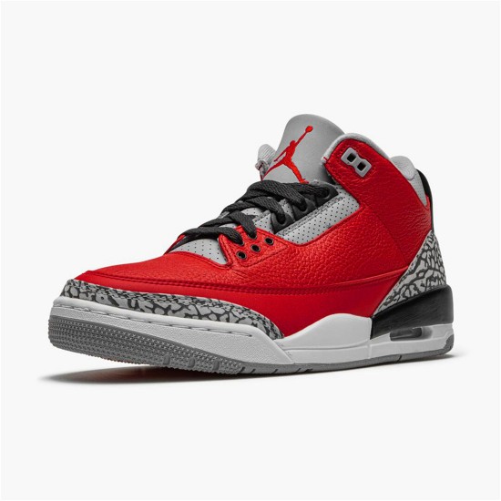 PK Sneakers Jordan 3 Retro Fire Red Cement (Nike Chi) Varsity Red/Varsity Red-Cement Grey CU2277-600