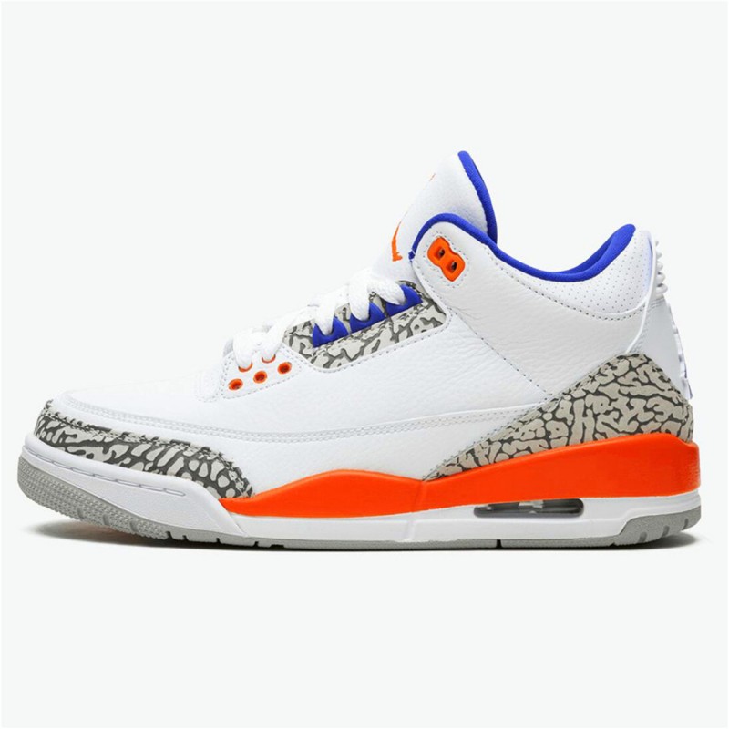 PK Sneakers Jordan 3 Retro Knicks White/Old Royal-University Orange-Tech Grey 136064-148