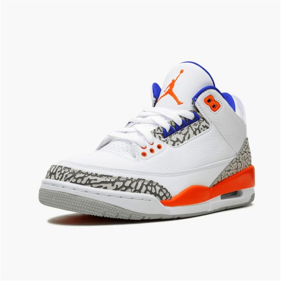 PK Sneakers Jordan 3 Retro Knicks White/Old Royal-University Orange-Tech Grey 136064-148