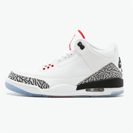 PK Sneakers Jordan 3 Retro Free Throw Line White Cement White/White-Fire Red-Black 923096-101