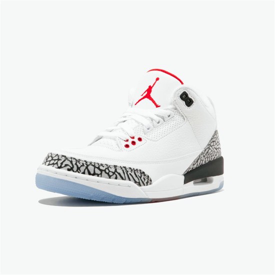 PK Sneakers Jordan 3 Retro Free Throw Line White Cement White/White-Fire Red-Black 923096-101