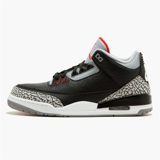 PK Sneakers Jordan 3 Retro Black Cement (2018) Black/Fire Red-Cement Grey-White 854262-001