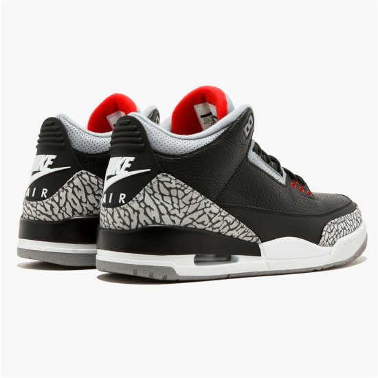 PK Sneakers Jordan 3 Retro Black Cement (2018) Black/Fire Red-Cement Grey-White 854262-001