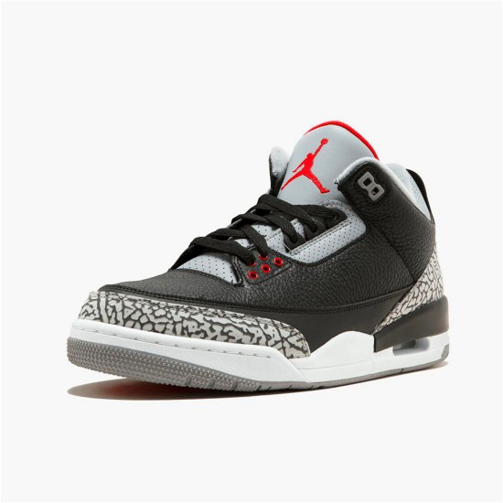 PK Sneakers Jordan 3 Retro Black Cement (2018) Black/Fire Red-Cement Grey-White 854262-001