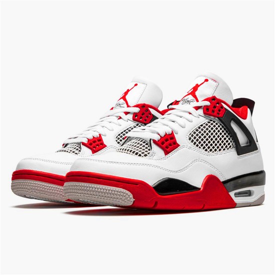 PK Sneakers Jordan 4 Retro Fire Red (2020) White/Black-Tech Grey-Fire Red DC7770-160