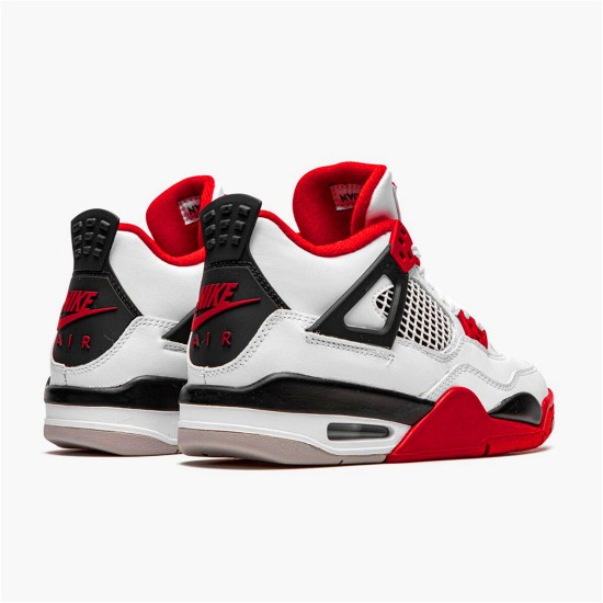 PK Sneakers Jordan 4 Retro Fire Red 2020 (GS) White/Black-Tech Grey-Fire Red 408452-160