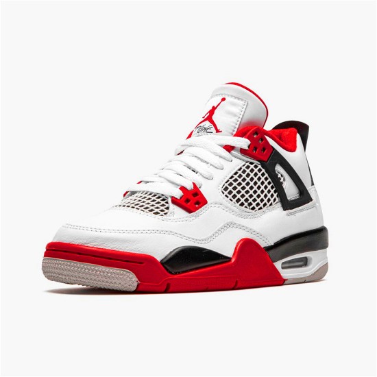 PK Sneakers Jordan 4 Retro Fire Red 2020 (GS) White/Black-Tech Grey-Fire Red 408452-160