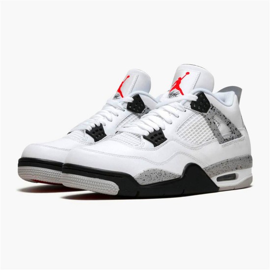 PK Sneakers Jordan 4 Retro White Cement (2016) White/Fire Red-Black-Tech Grey 840606-192