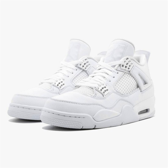 PK Sneakers Jordan 4 Retro Pure Money (2017) White/Metallic Silver-Pure Platinum 308497-100