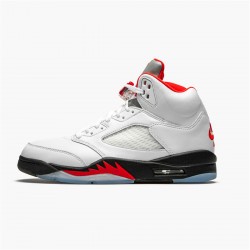 PK Sneakers Jordan 5 Retro Fire Red Silver Tongue (2020) White/Black-Metallic Silver-Fire Red DA1911-102