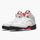 PK Sneakers Jordan 5 Retro Fire Red Silver Tongue (2020) White/Black-Metallic Silver-Fire Red DA1911-102