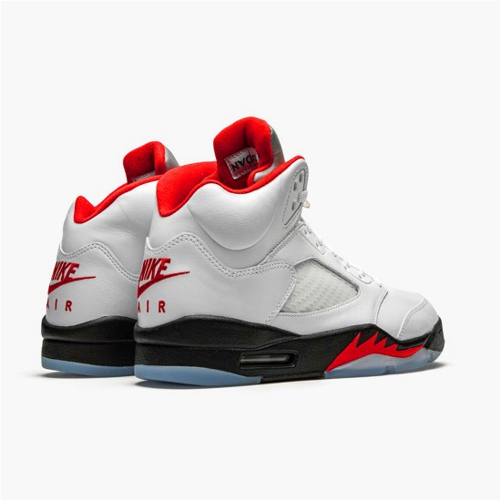 PK Sneakers Jordan 5 Retro Fire Red Silver Tongue (2020) White/Black-Metallic Silver-Fire Red DA1911-102