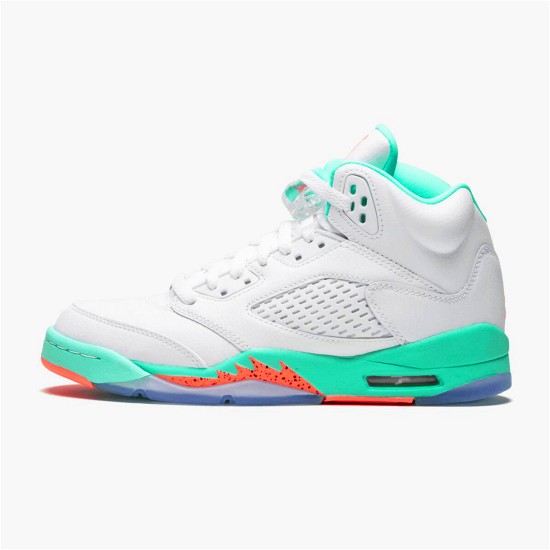 PK Sneakers Jordan 5 Retro Light Aqua (GS) White/Crimson Pulse-Light Aqua-Black 440892-100