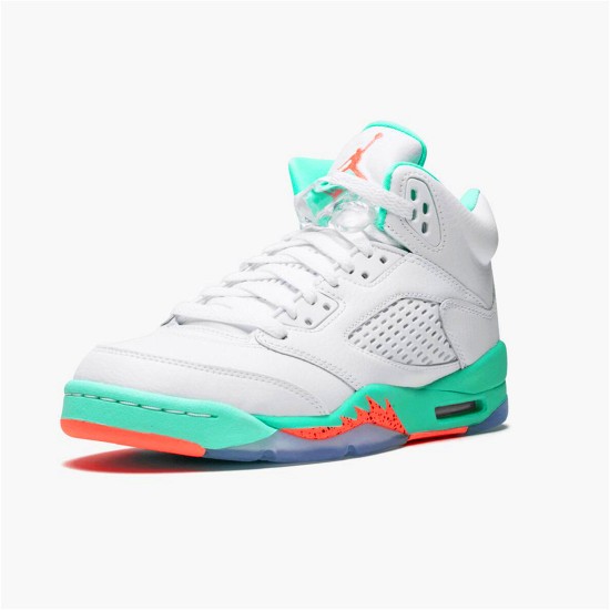 PK Sneakers Jordan 5 Retro Light Aqua (GS) White/Crimson Pulse-Light Aqua-Black 440892-100