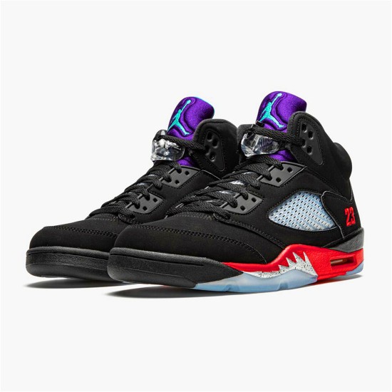 PK Sneakers Jordan 5 Retro Top 3 Black/Fire Red-Grape Ice-New Emerald CZ1786-001