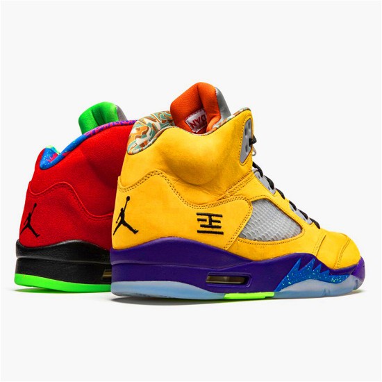 PK Sneakers Jordan 5 Retro What The Varsity Maize/Court Purple-Ghost Green-Solar Orange CZ5725-700