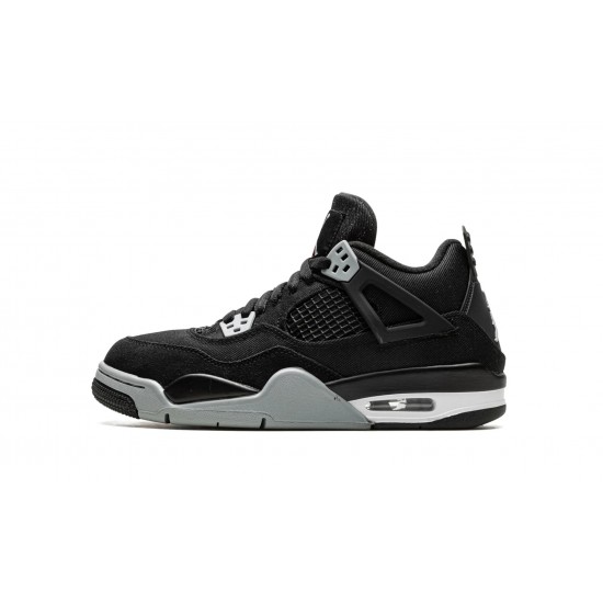 1:1 Nike Air Jordan 4 GradeSchool Black Canvas DV0553-006 PK Sneakers