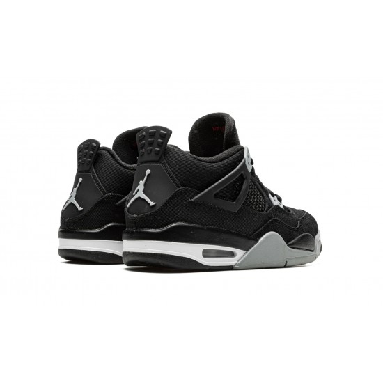 1:1 Nike Air Jordan 4 GradeSchool Black Canvas DV0553-006 PK Sneakers