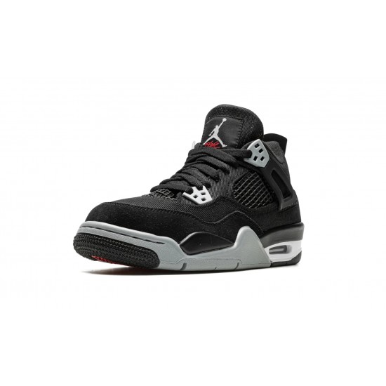 1:1 Nike Air Jordan 4 GradeSchool Black Canvas DV0553-006 PK Sneakers